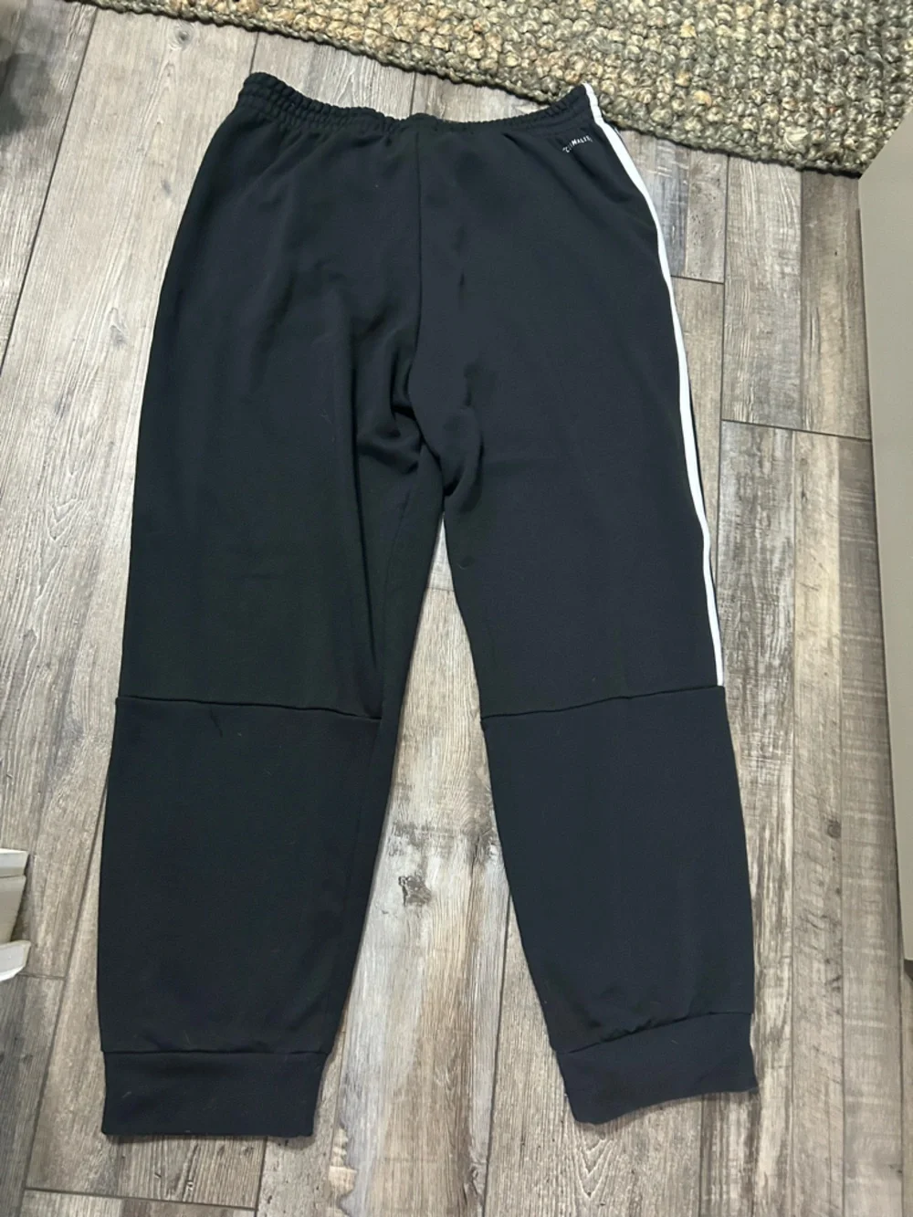 adidas Black Jogger Pants with White Side Stripes